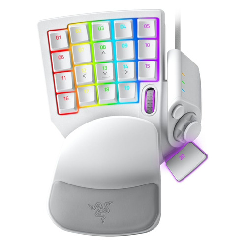 

Клавиатура Razer Tartarus Pro Mercury, USB, c подставкой для запястий, без русского алфавита, белый [rz07-03110200-r3m1], Tartarus Pro Mercury