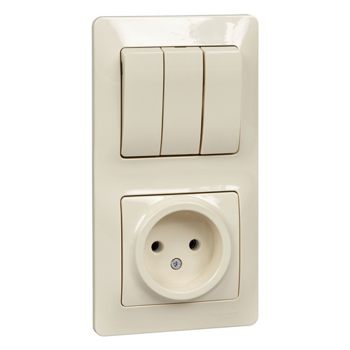 

Блок (1 розетка + 1 выключатель) Schneider Electric Glossa (GSL000276) скрыт. IP20 бежевый