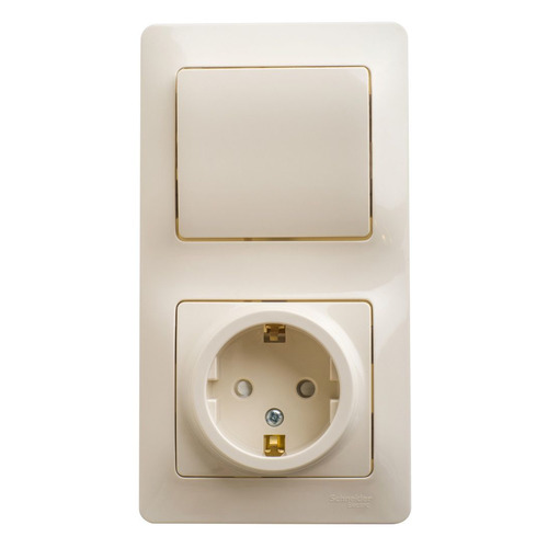 

Блок (1 розетка + 1 выключатель) Schneider Electric Glossa (GSL000270) скрыт. зазем. штор. IP20 беже, Бежевый