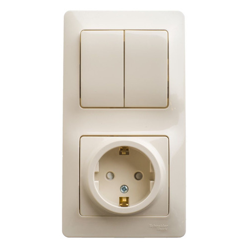 

Блок (1 розетка + 1 выключатель) Schneider Electric Glossa (GSL000274) скрыт. зазем. штор. IP20 беже, Бежевый