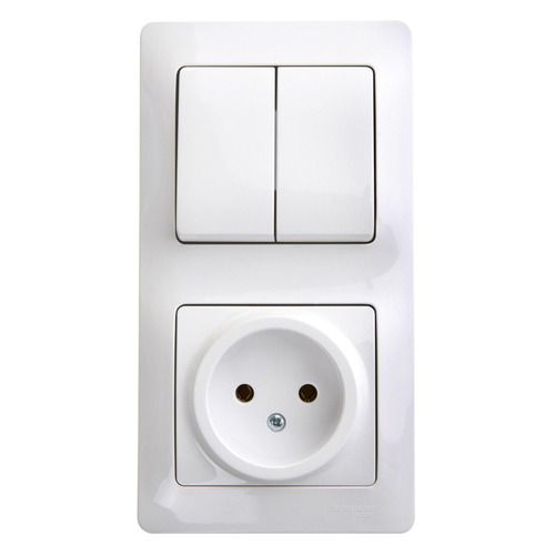 

Блок (1 розетка + 1 выключатель) Schneider Electric Glossa (GSL000172) скрыт. IP20 белый