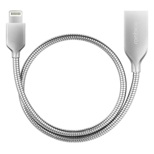 

Кабель ROMBICA Rombica Digital IS-10 mini, Lightning (m), USB A(f), 0.3м, серебристый [cb-is10m], Rombica Digital IS-10 mini