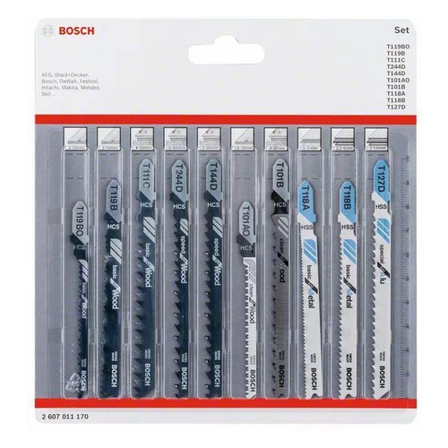 

Набор пилок Bosch Wood and Metal, универсальные, 10шт [2607011170], Wood and Metal