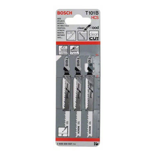 

Набор пилок Bosch T 101 B, по дереву, 74мм, 2.7 - 2.7 мм, 3шт [2608630557], T 101 B
