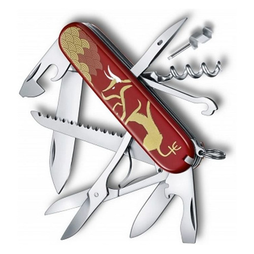 фото Складной нож victorinox huntsman year of the ox, 16 функций, 91мм, красный / золотистый