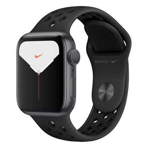 фото Смарт-часы apple watch series 5 nike+, 40мм, темно-серый / черный [mx3t2ru/a]