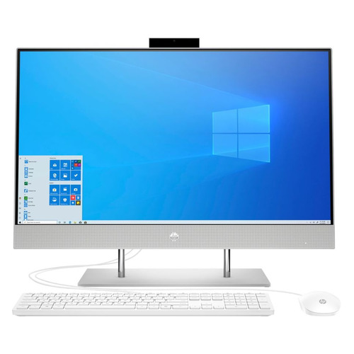 фото Моноблок hp 27-dp0052ur, 27", amd ryzen 5 4500u, 8гб, 256гб ssd, amd radeon graphics, windows 10 home, серебристый [2k4x1ea]