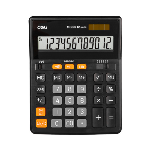 

Калькулятор Deli EM888, 12-разрядный, черный, EM888