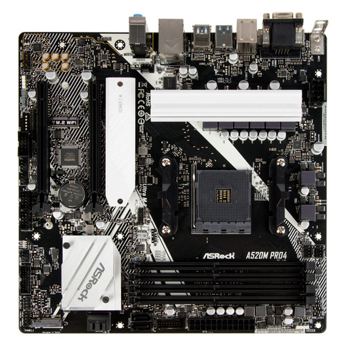 фото Материнская плата asrock a520m pro4, socketam4, amd a520, matx, ret