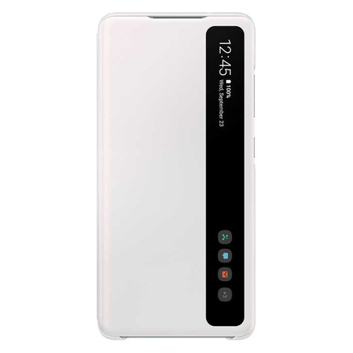 фото Чехол (флип-кейс) samsung smart clear view cover, для samsung galaxy s20 fe, белый [ef-zg780cwegru]