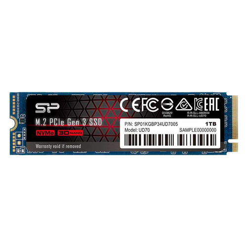 

SSD накопитель Silicon Power M-Series UD70 SP01KGBP34UD7005 1ТБ, M.2 2280, PCI-E x4, NVMe, SP01KGBP34UD7005