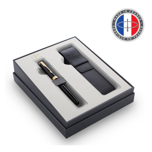 фото Набор parker sonnet gift 20 (2121710) black gt в компл.:чехол для ручки подар.кор.