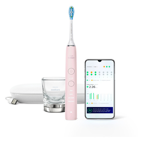 фото Электрическая зубная щетка philips sonicare diamondclean hx9911/29, цвет: розовый