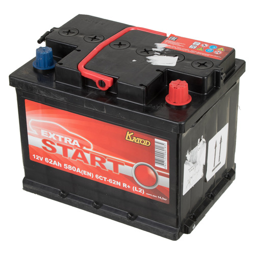 

Аккумулятор автомобильный КАТОД EXTRA START Extra Start 62Ач 580A [6ст-62n r+ (l2)], Extra Start