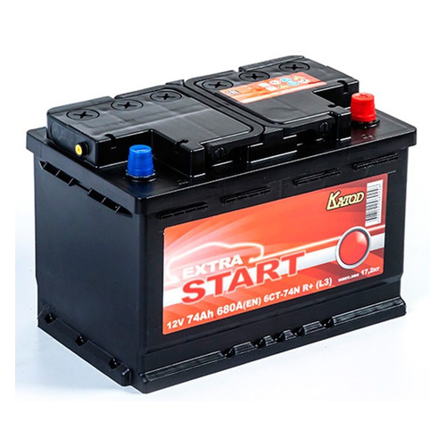 

Аккумулятор автомобильный КАТОД EXTRA START Extra Start 74Ач 680A [6ст-74n r+ (l3)], Extra Start