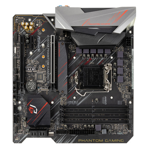 фото Материнская плата asrock b365m phantom gaming 4, lga 1151v2, intel b365, matx, ret