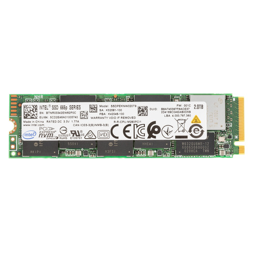 

SSD накопитель INTEL 665P SSDPEKNW020T9X1 2ТБ, M.2 2280, PCI-E x4 [ssdpeknw020t9x1 999hhg], SSDPEKNW020T9X1