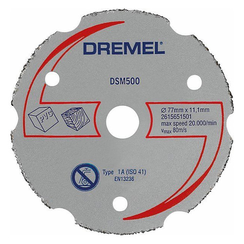 фото Отрезной диск dremel dsm500, универсальный, 77мм, 11.1мм, 1шт [2615s500jb]