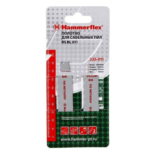 

Полотно Hammer 225-011 S522BF, по металлу, 1.8 - 1.8 мм, 2шт [58808], 225-011 S522BF