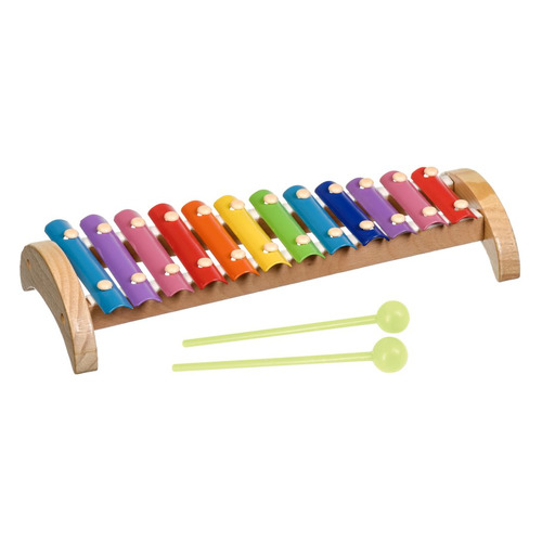 фото Музыкальный инструмент мир деревянных игрушек ксилофон 12 тонов металлический [д030]