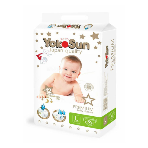 

YOKOSUN Premium L подгузники, 9-13 кг, 54 шт.