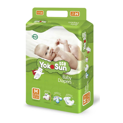 

YOKOSUN Eco M подгузники, 5-10 кг, 60 шт.