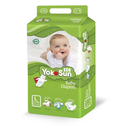 

YOKOSUN Eco L подгузники, 9-14 кг, 50 шт.