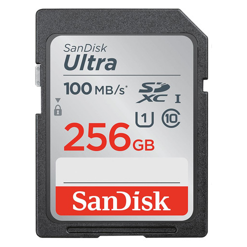 

Карта памяти SDXC UHS-I U1 SANDISK Ultra 256 ГБ, 100 МБ/с, Class 10, SDSDUNR-256G-GN6IN, 1 шт., SDSDUNR-256G-GN6IN