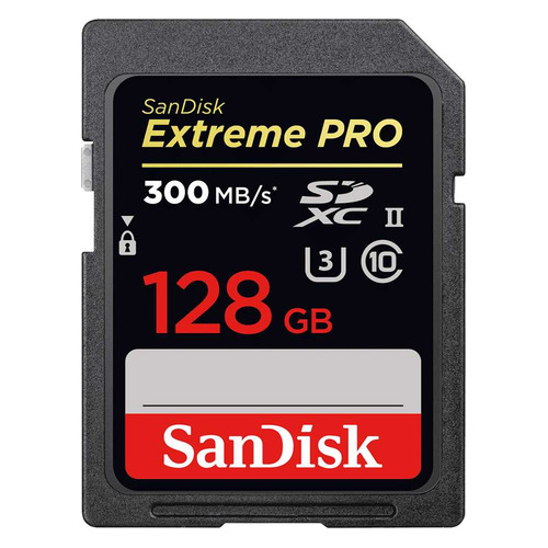 фото Карта памяти sdxc uhs-ii u3 sandisk extreme pro 128 гб, 300 мб/с, class 10, sdsdxpk-128g-gn4in, 1 шт.