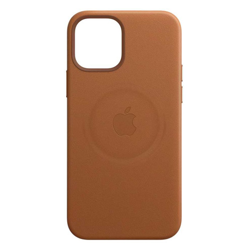 фото Чехол (клип-кейс) apple leather case with magsafe, для apple iphone 12 pro max, золотисто-коричневый [mhkl3ze/a]