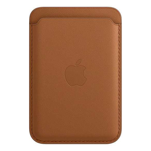 фото Чехол (футляр) apple leather wallet with magsafe, для apple iphone 12/12 pro/12 mini/12 pro max, золотисто-коричневый [mhlt3ze/a]