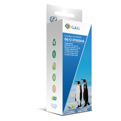 

Чернила G&G GG-C13T00S44A, для Epson, 70мл, желтый, GG-C13T00S44A
