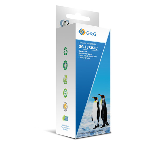 

Чернила G&G GG-T6735LC, для Epson, 100мл, светло-голубой, GG-T6735LC
