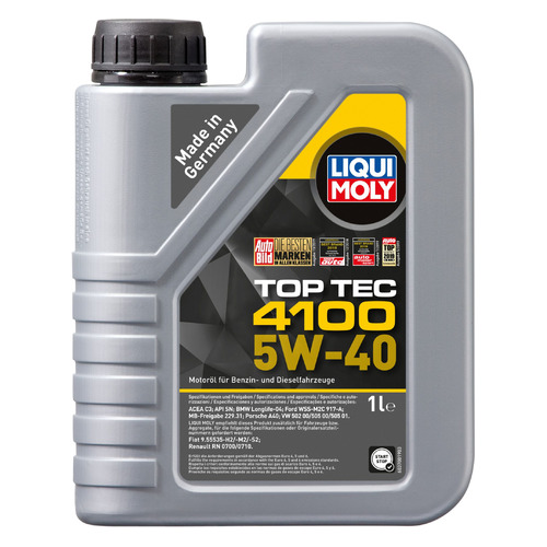 фото Моторное масло liqui moly top tec 4100 5w-40 1л. синтетическое [7500]