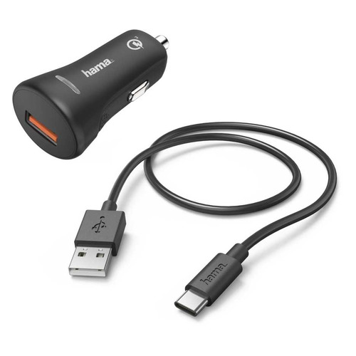 фото Комплект зарядного устройства hama h-183231, usb, usb type-c, 3a, черный