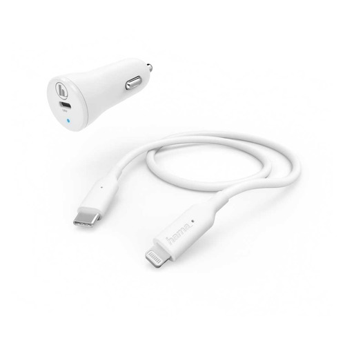 фото Комплект зарядного устройства hama h-183297, usb type-c, 8-pin lightning (apple), 3a, белый