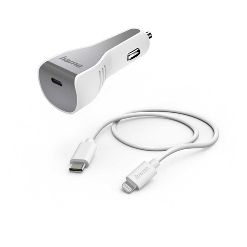 фото Комплект зарядного устройства hama h-183317, usb type-c, 8-pin lightning (apple), 3a, белый