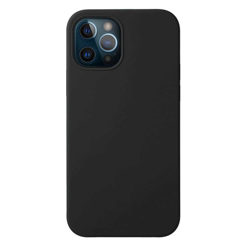 Чехол (клип-кейс) DEPPA Liquid Silicone, для Apple iPhone 12/12 Pro, черный [87708]