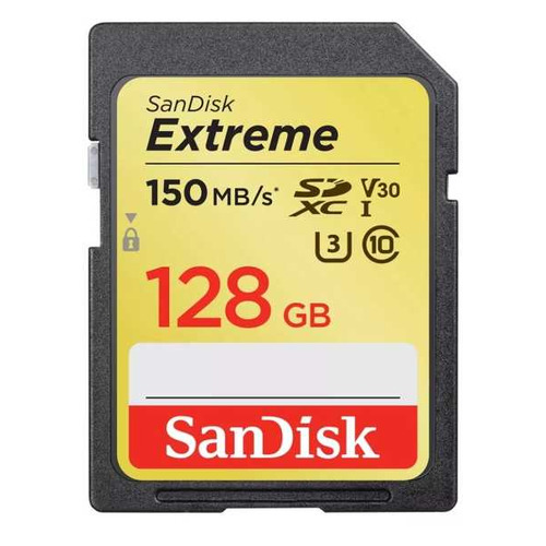 фото Карта памяти sdxc uhs-i u3 sandisk extreme 128 гб, 150 мб/с, class 10, sdsdxv5-128g-gncin, 1 шт.