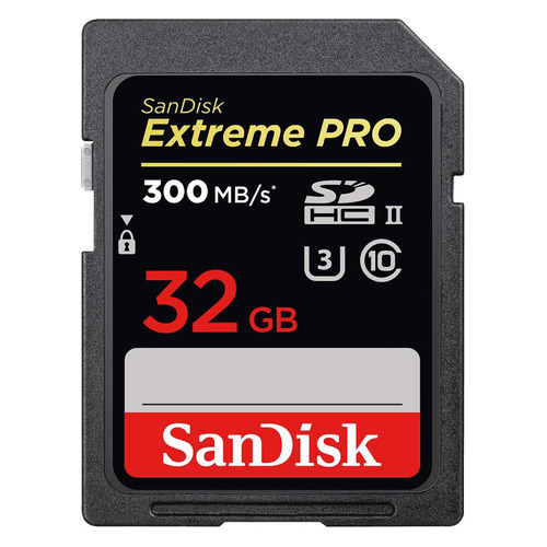 Карта памяти SDHC UHS-II U3 SANDISK Extreme Pro 32 ГБ, 300 МБ/с, Class 10, SDSDXPK-032G-GN4IN, 1 шт.