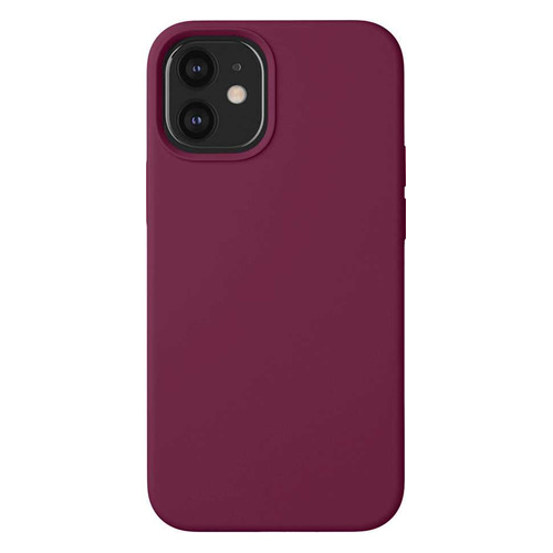 фото Чехол (клип-кейс) deppa liquid silicone, для apple iphone 12 mini, бургунди [87787]