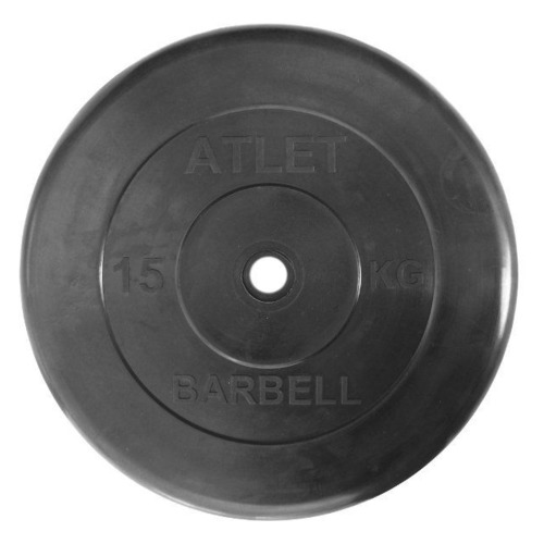 фото Диск mb barbell atlet для гантели обрезин. 15кг черный (28260628)