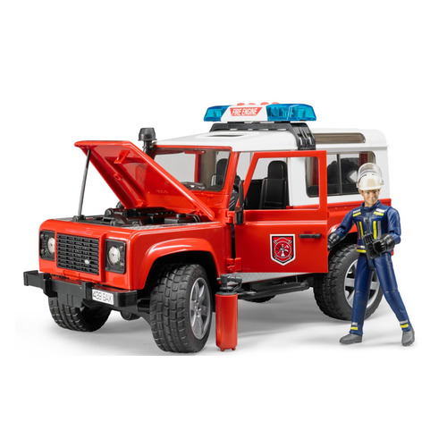 фото Игрушка bruder land rover defender station wagon, пожарный внедорожник [02-596]