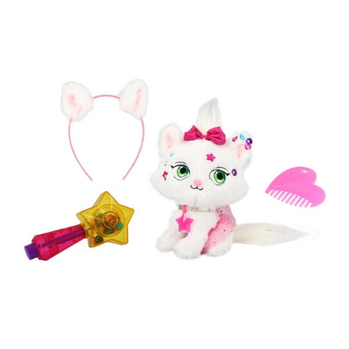 фото Мягкая игрушка shimmer stars плюшевый котенок (s19303) белый/розовый 20см (4+)
