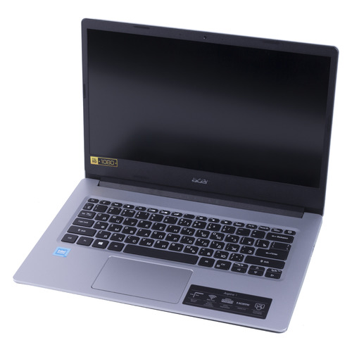 фото Ноутбук acer aspire 1 a114-33-c4bl, 14", intel celeron n4500 1.1ггц, 4гб, 64гб emmc, intel uhd graphics , windows 10, nx.a7ver.005, серебристый