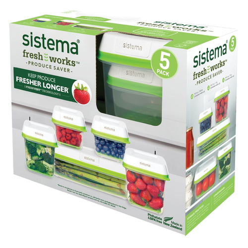 

Набор контейнеров Sistema Freshworks 53155 1.9л. пластик белый/прозрачный наб.:5пред., 53155