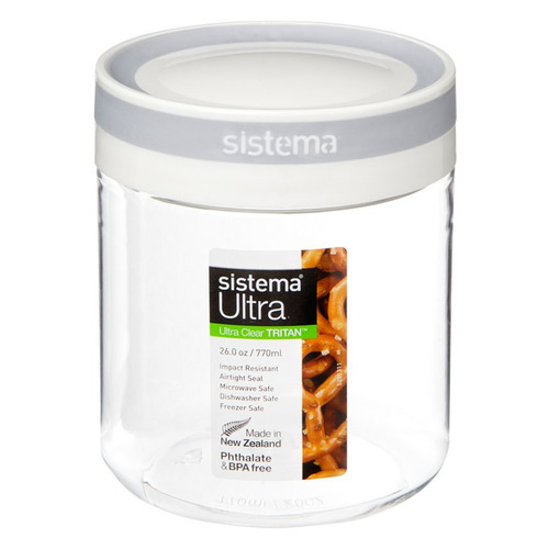 

Контейнер SISTEMA Tritan 51350, 0.77л, круглая, тритан, белый/прозрачный, 51350