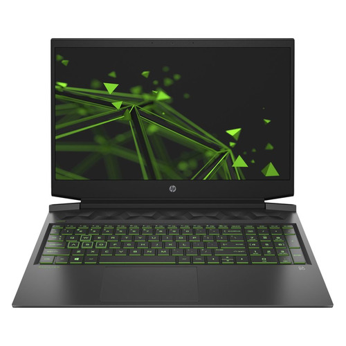 фото Ноутбук hp pavilion gaming 16-a0040ur, 16.1", ips, intel core i7 10750h 2.6ггц, 16гб, 1000гб, 256гб ssd, nvidia geforce rtx 2060 max q - 6144 мб, free dos, 2x0p8ea, черный/зеленый