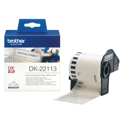 

Картридж BROTHER DK22113, 62мм, черный шрифт, прозрачный фон, 15.24м ( DK22113, DK22113