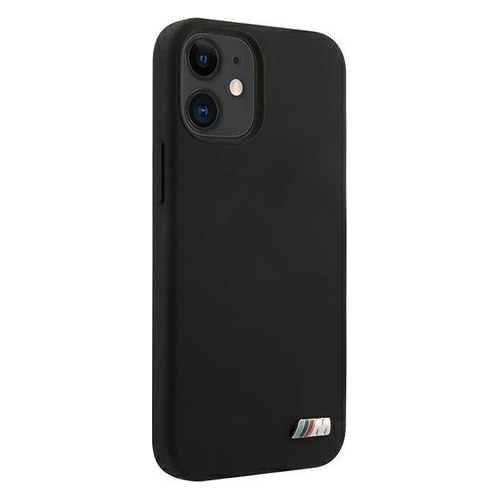 фото Чехол (клип-кейс) bmw liquid silicone, для apple iphone 12 mini, черный [bmhcp12smsilbk] noname